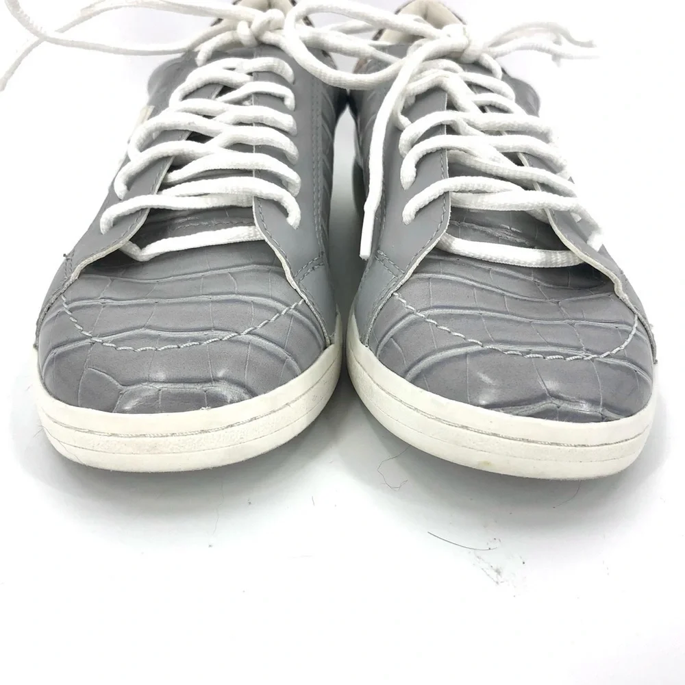 Dolce Vita Neo Sneakers Womens 7.5 Croc Snake Reptile Glitter Heel Shoes Skater